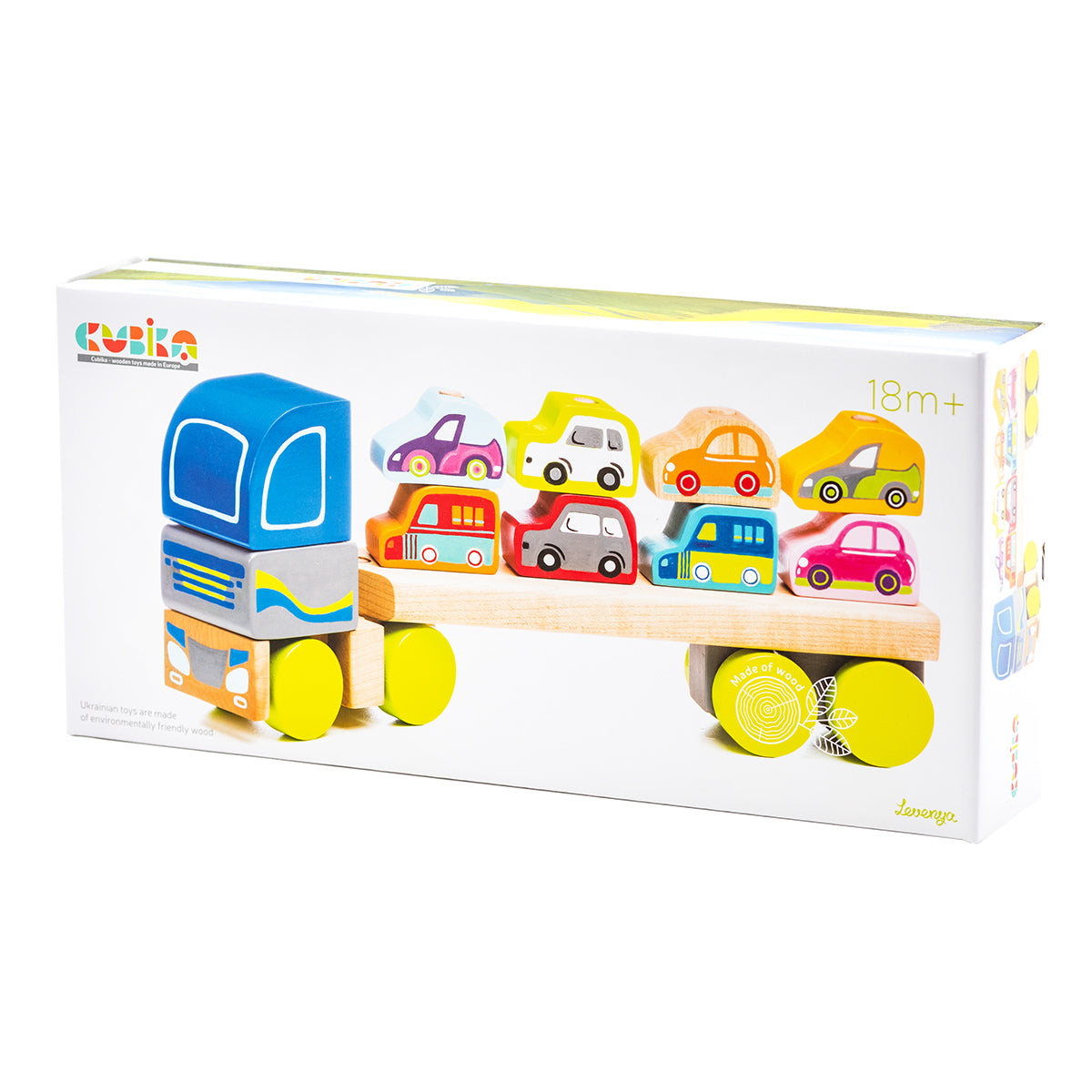 Cubika Wooden Truck with Cars – Toysmith