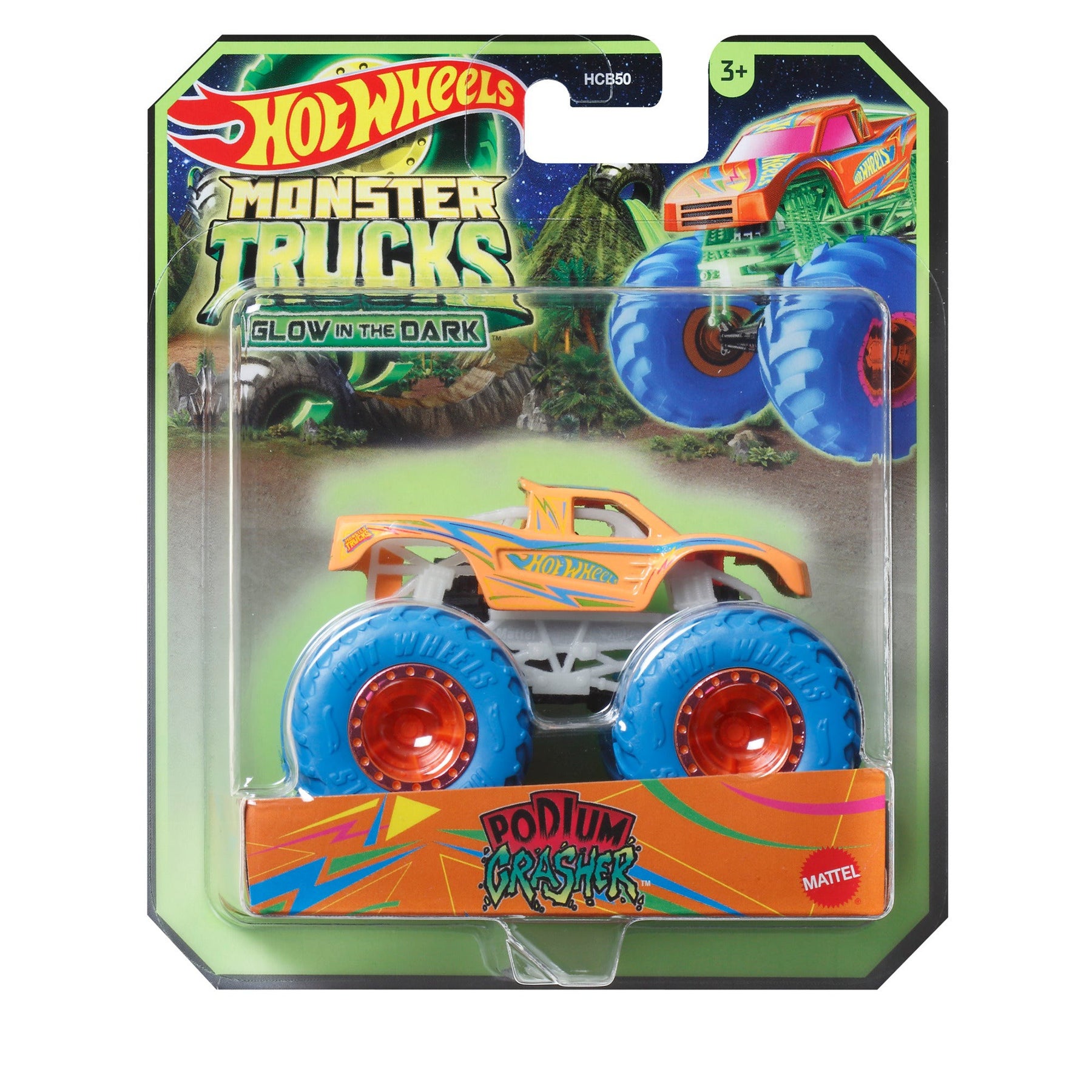 Mattel Hot Wheels Glow In The Dark Monster Trucks